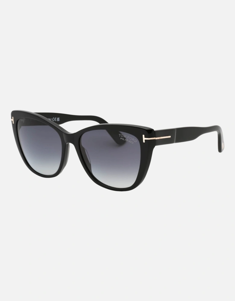 Smoke Polarized Lens Shiny Black Sunglasses