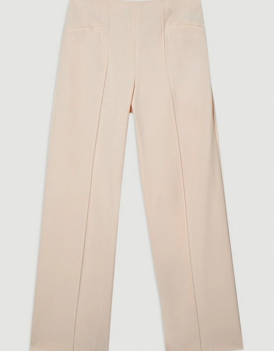 Petite Compact Stretch Pocket Detail Tailored Wide Leg Trouser