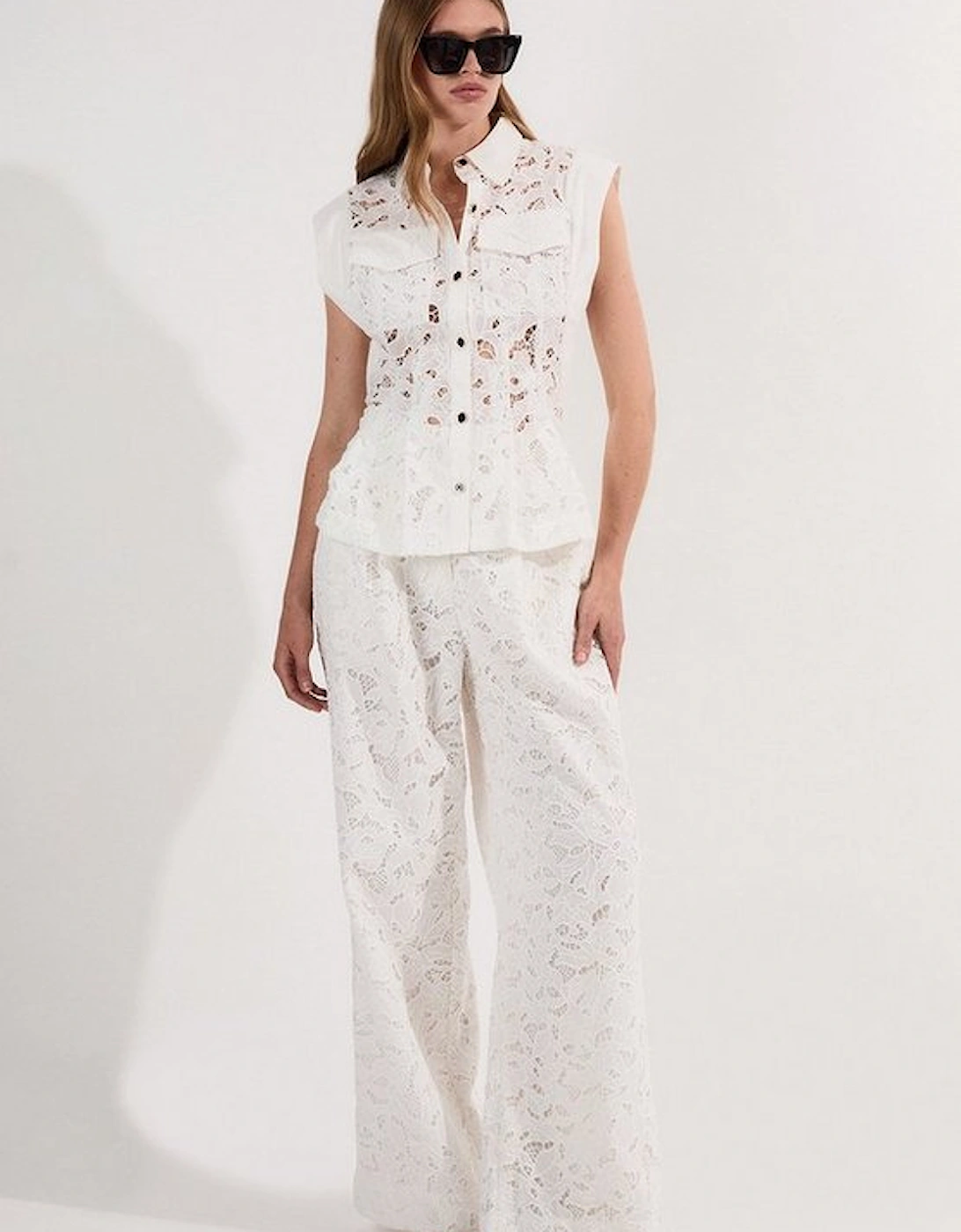 Cutwork Woven Straight Leg Trouser, 2 of 1