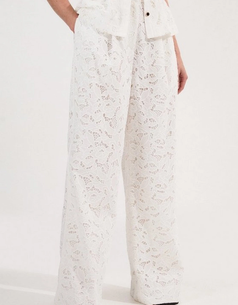 Tall Cutwork Woven Straight Leg Trouser