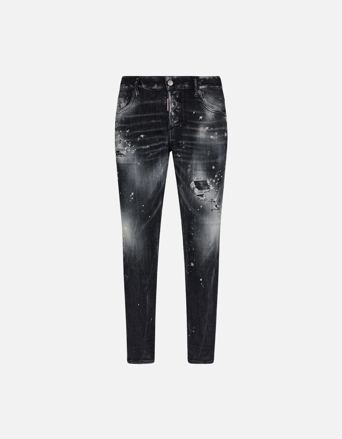 Skater Jean Paint Splatter Faded Black Wash Jeans, 3 of 2