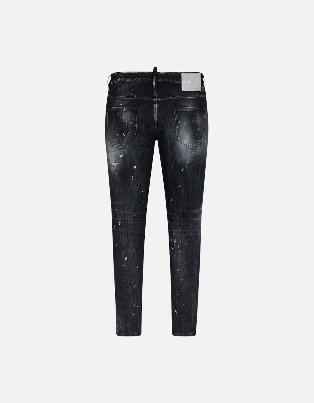 Skater Jean Paint Splatter Faded Black Wash Jeans