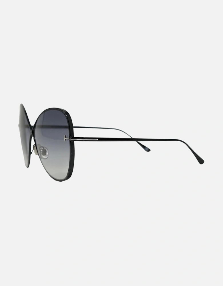 Nickie Black Thin Framed Sunglasses