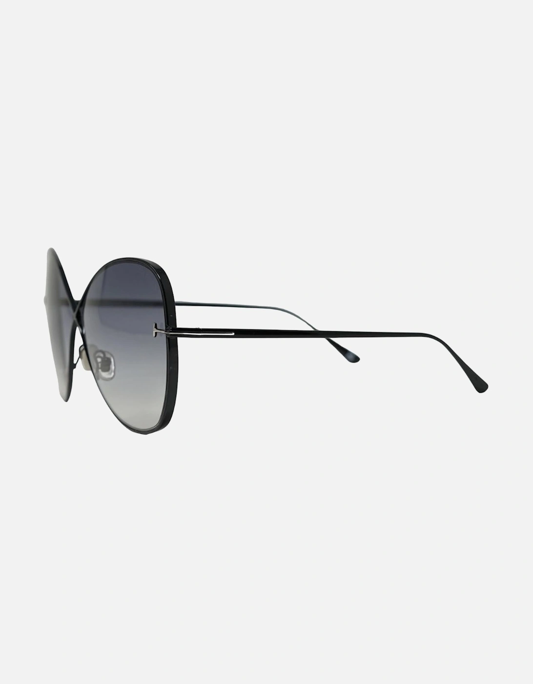 Nickie Black Thin Framed Sunglasses