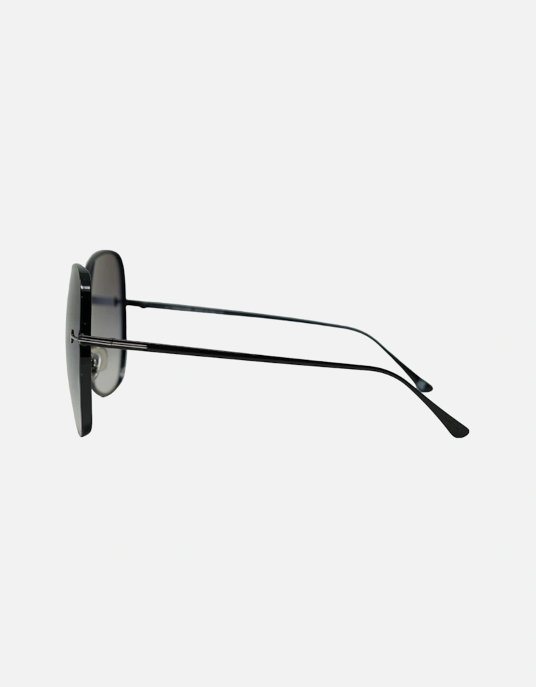Nickie Black Thin Framed Sunglasses
