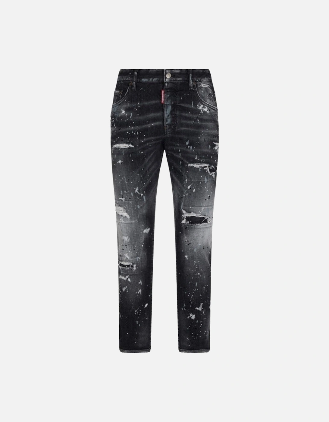 Skater Jean Paint Splatter Black Wash Jeans, 3 of 2