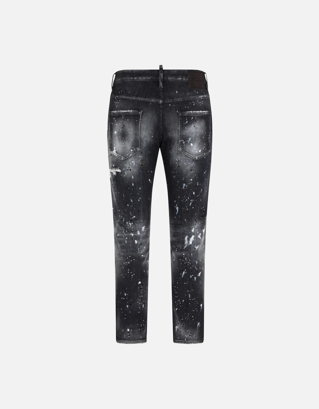 Skater Jean Paint Splatter Black Wash Jeans