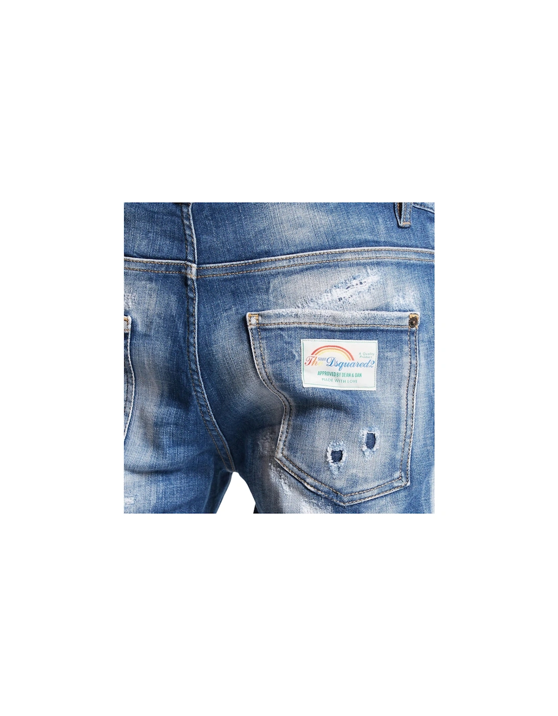 Super Twinky Jean Faded Reinforced Ripped Blue Jeans