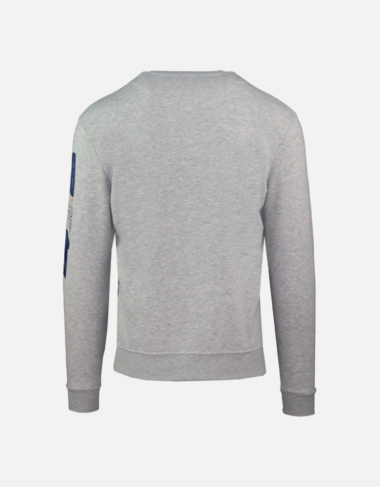 Embossed Circle Small Logo Grey Sweatshirt