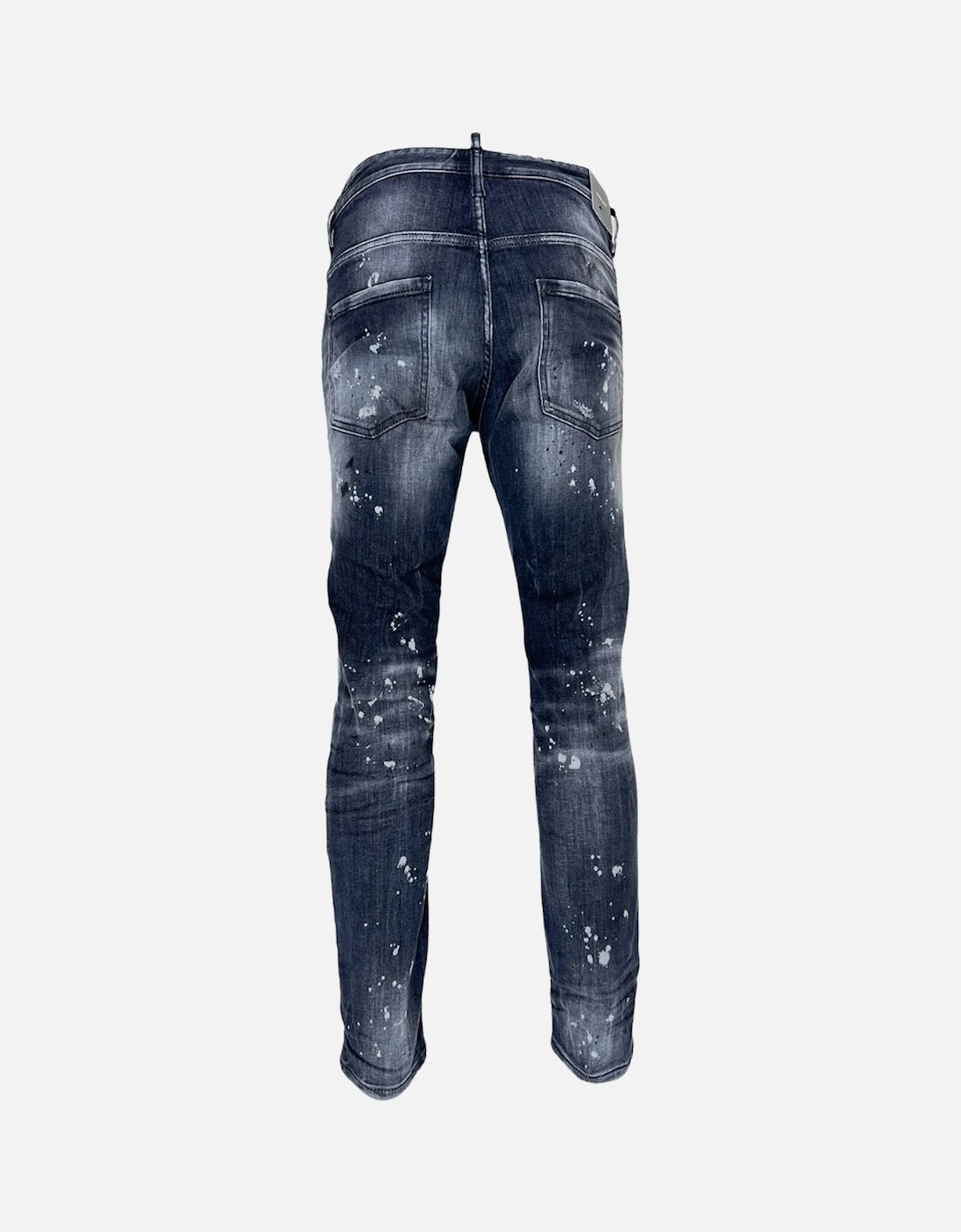 Skater Jean Reinforced Ripped Paint Splatter Black Wash Jeans