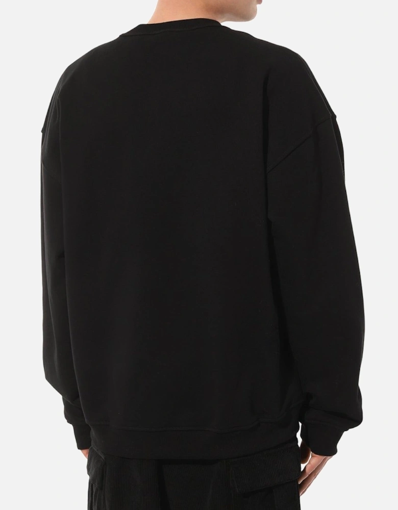 Double Destroyed Logo Black Sweatshirt