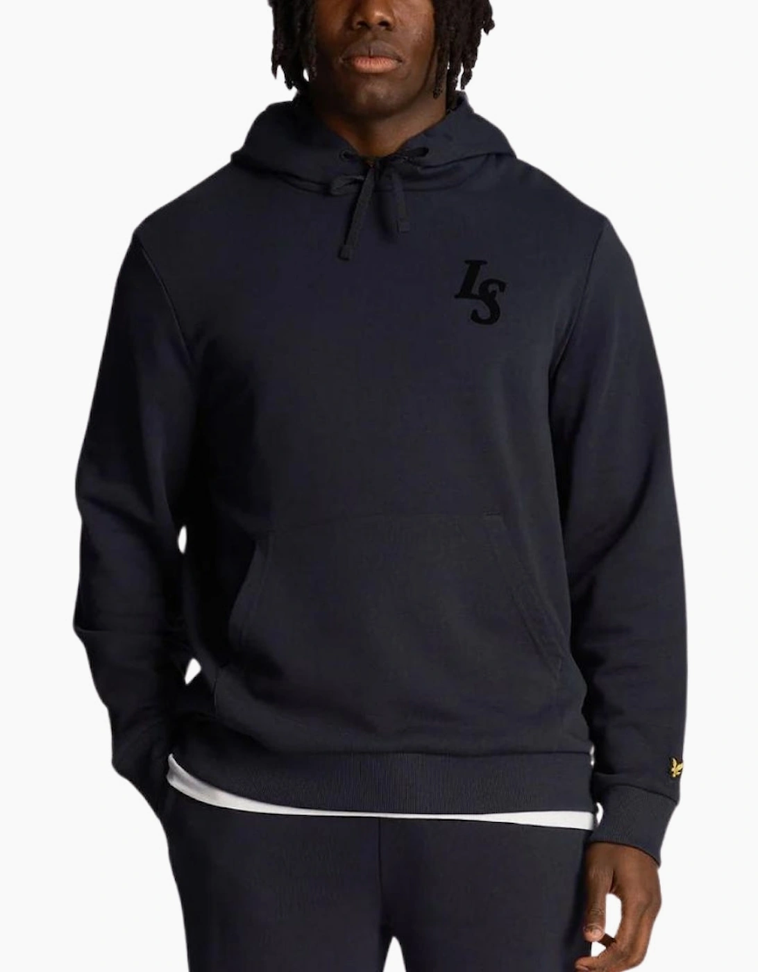 Lyle And Scott Men's Black Lyle & Scott Club Emblem Dark Navy Hoodie  44 Xxl