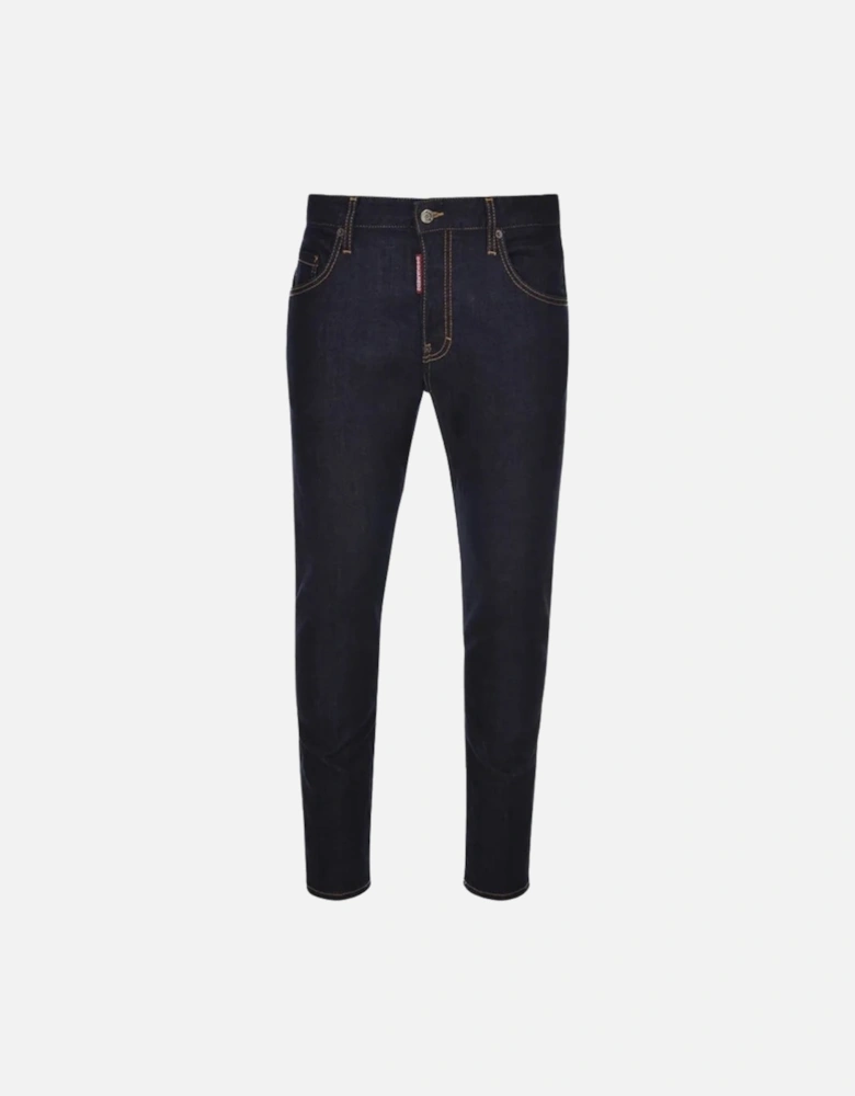 Skater Jean Italian Address Logo Navy Blue Wash Jeans
