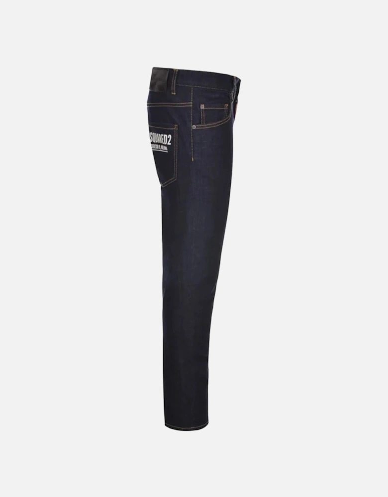 Skater Jean Italian Address Logo Navy Blue Wash Jeans