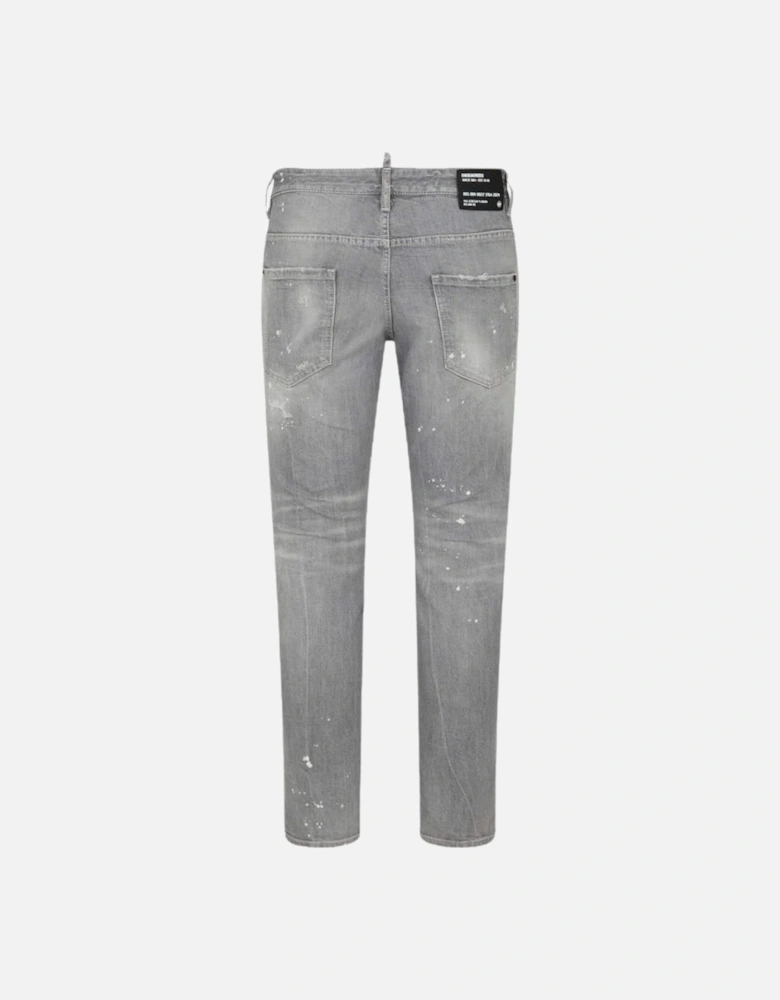 Skater Jean Paint Splatter Light Grey Wash Jeans