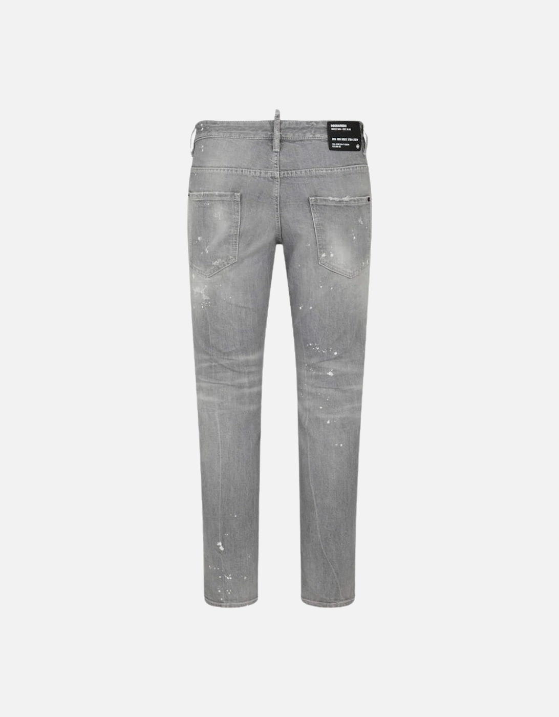 Skater Jean Paint Splatter Light Grey Wash Jeans