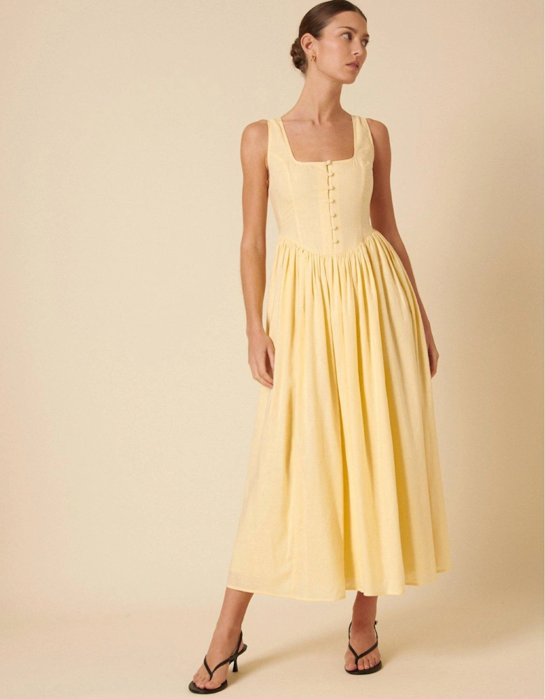 Cora Midi Dress - Yellow