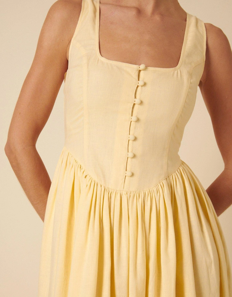 Cora Midi Dress - Yellow