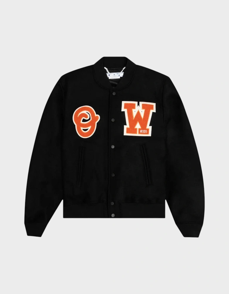 OW Patch Varsity Jacket Black
