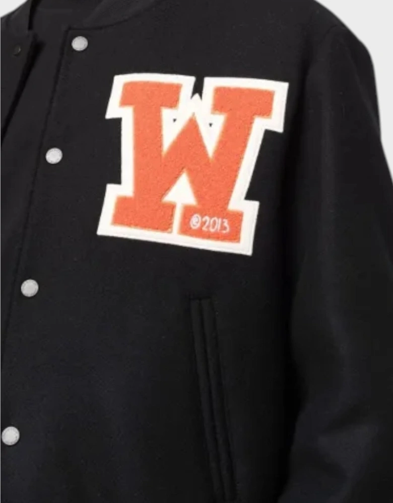 OW Patch Varsity Jacket Black