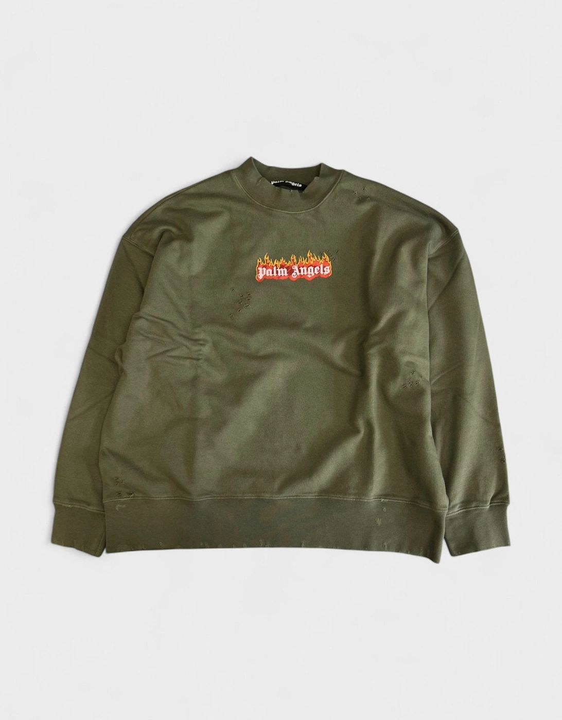 Burning Logo Sweatshirt Military Green, 10 of 9
