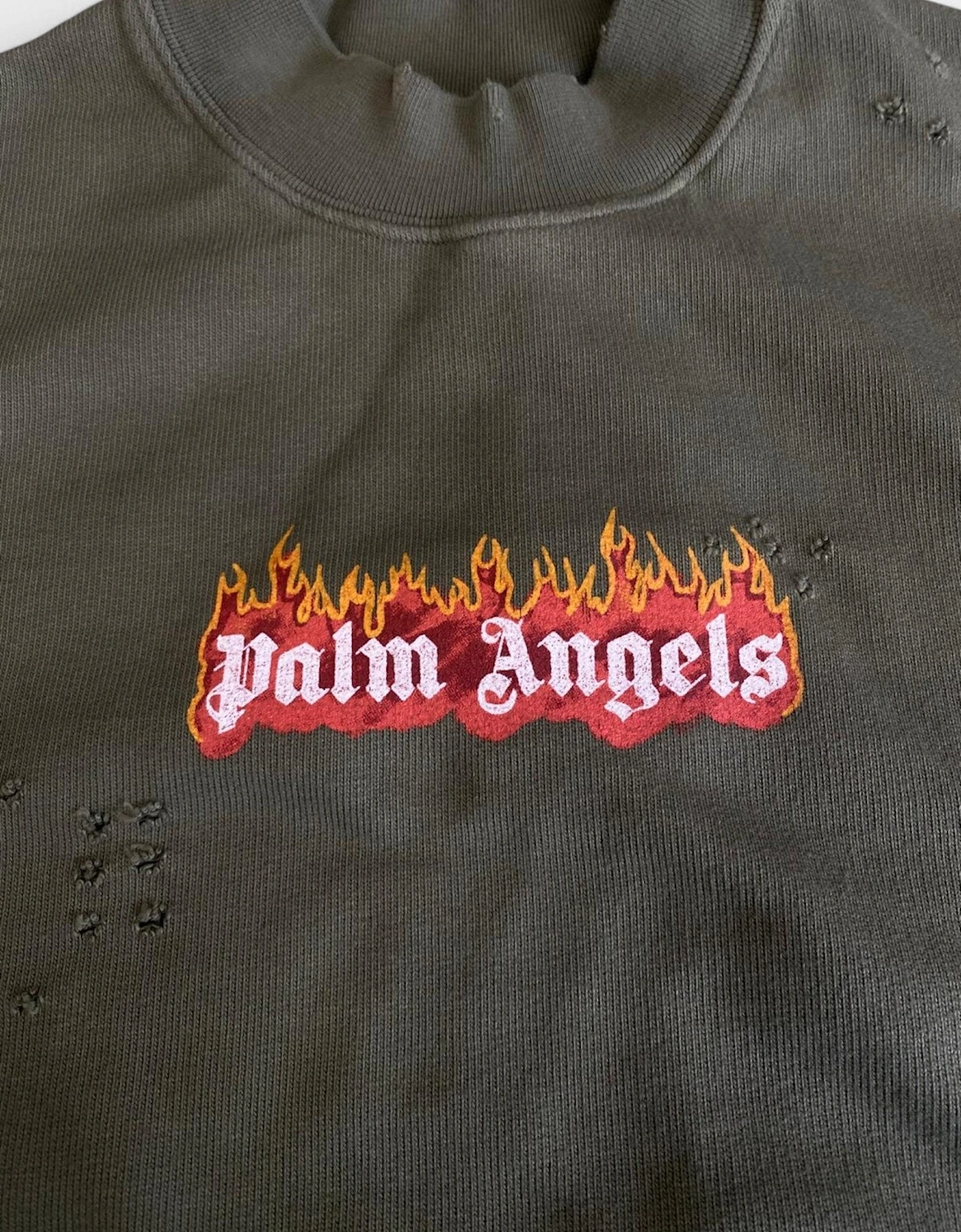 Burning Logo Sweatshirt Military Green