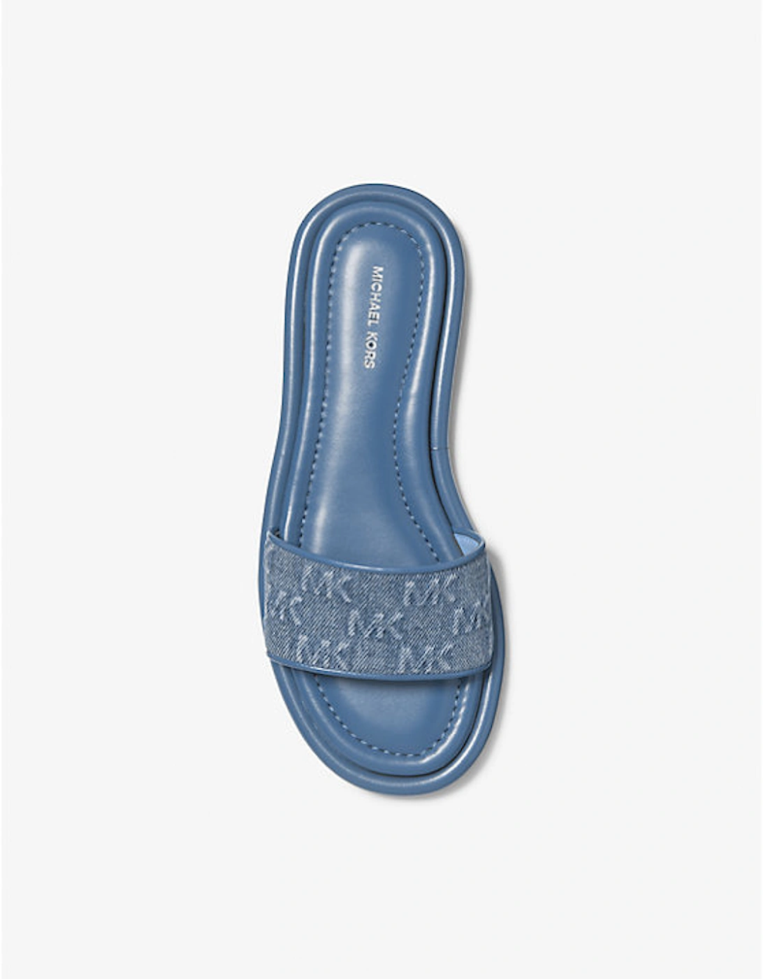 Dana Logo Embossed Denim Slide Sandal, 4 of 3