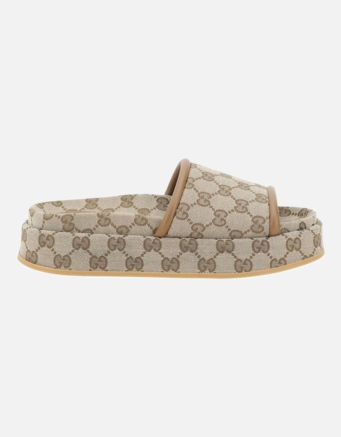 Platform Sandals with Leather Trim and GG Supreme Pattern Women -, 5 of 4