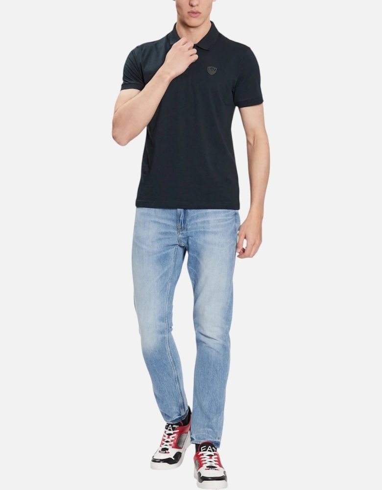 Emporio EA7 Mens Polo Shirts Jersey Cotton Polo T Shirts Black Summer Tee