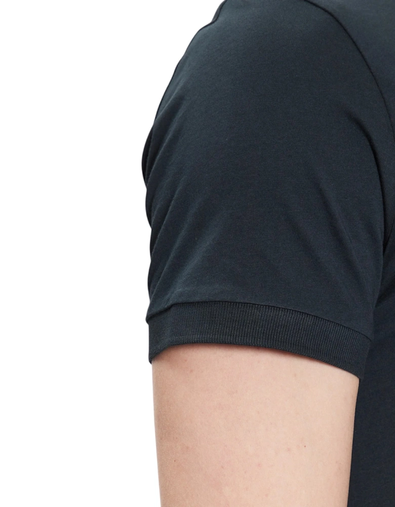 Emporio EA7 Mens Polo Shirts Jersey Cotton Polo T Shirts Black Summer Tee