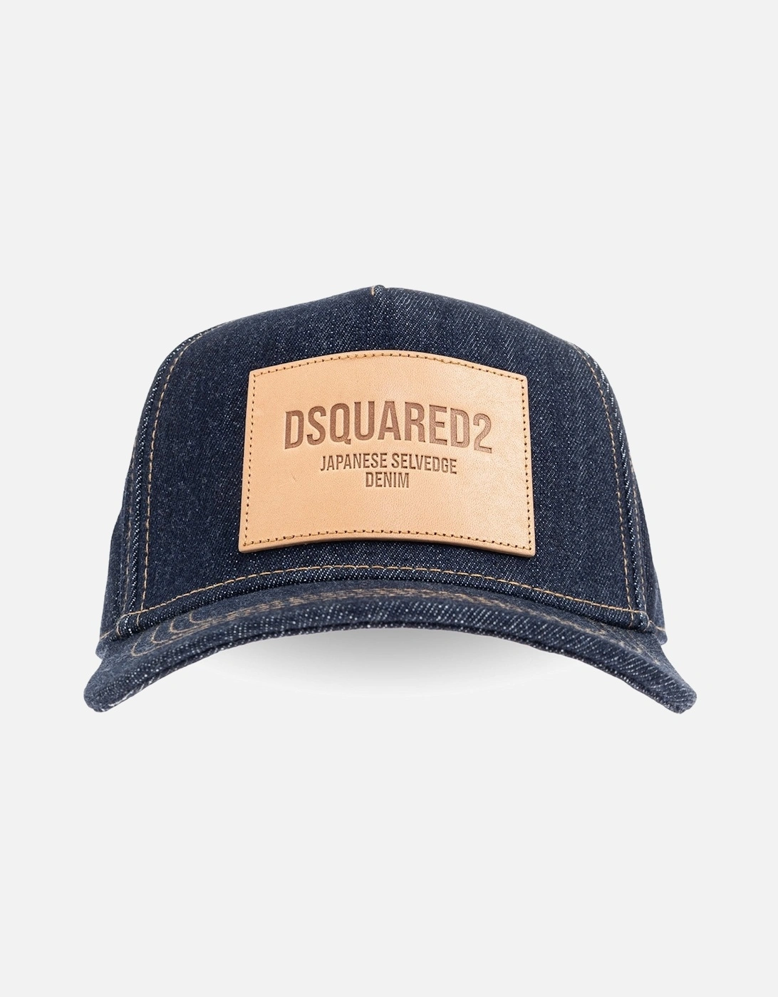 Leather Patch Denim Cap Blue, 5 of 4