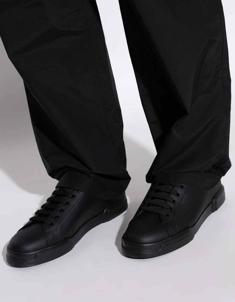 Leather Portofino Sneakers Black
