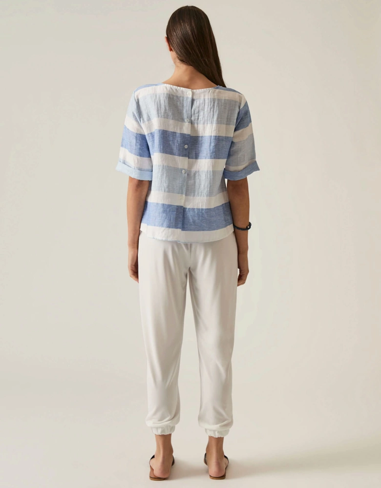 Striped Back Button Top - VIP