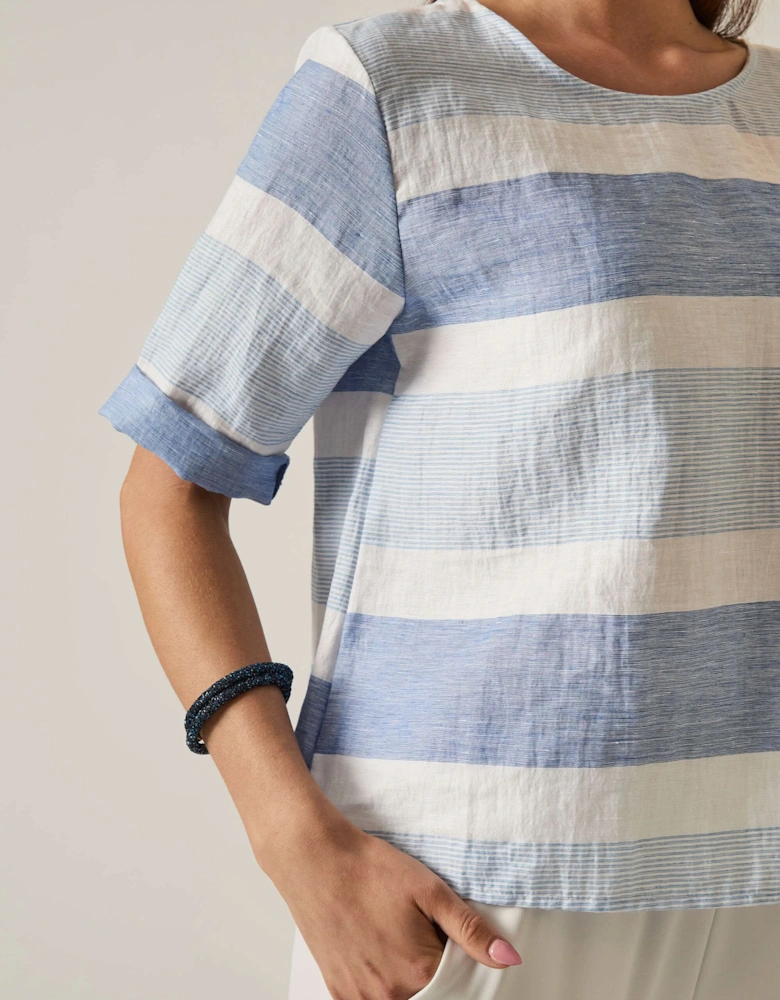 Striped Back Button Top - VIP