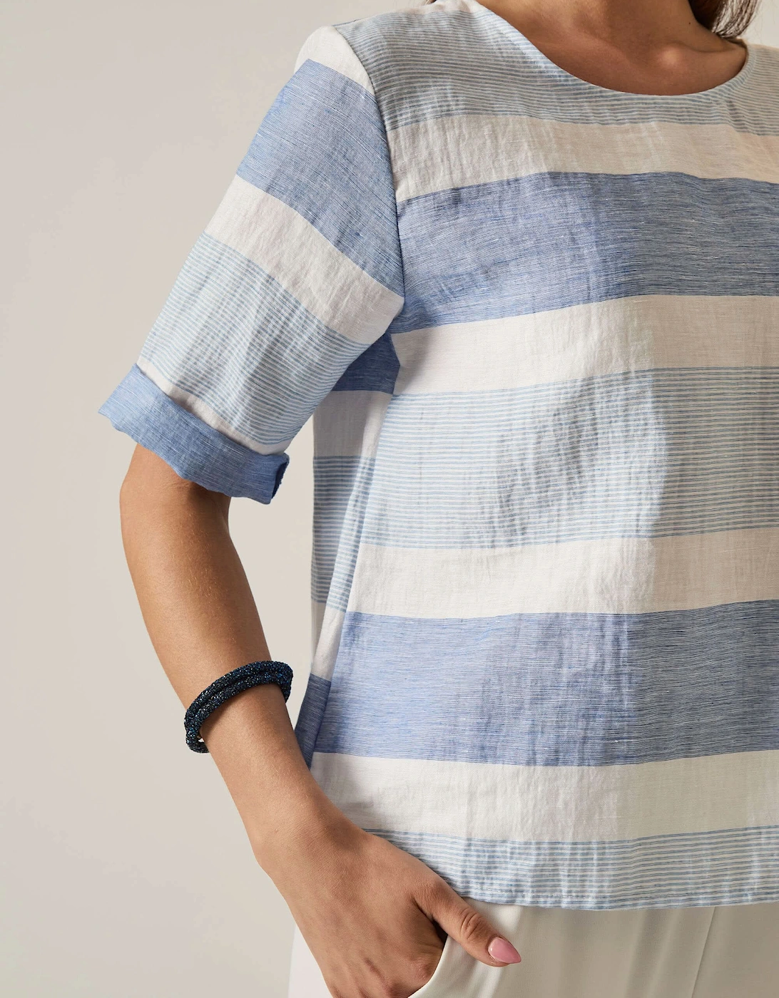 Striped Back Button Top - VIP