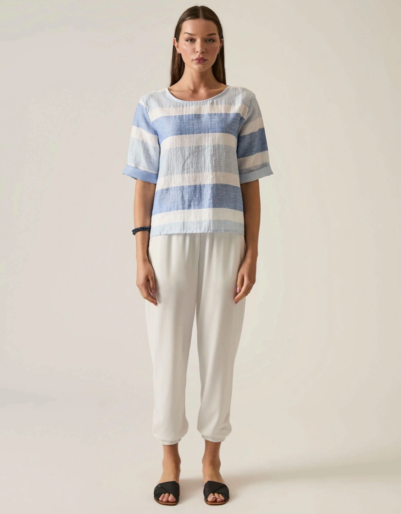 Striped Back Button Top - VIP