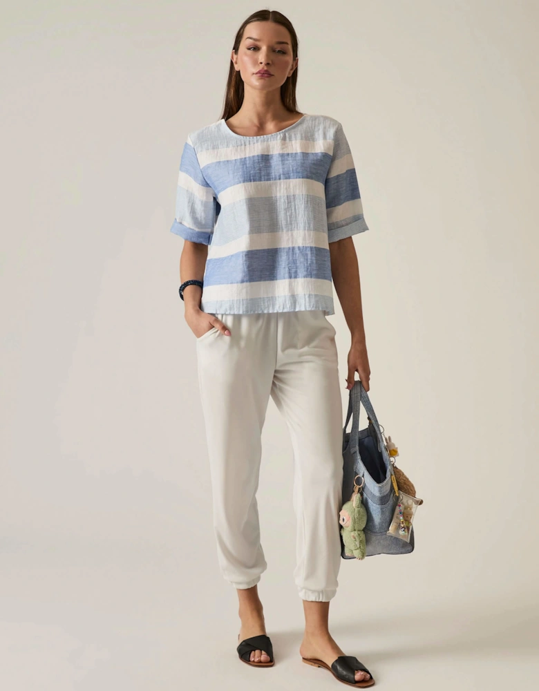 Striped Back Button Top - VIP