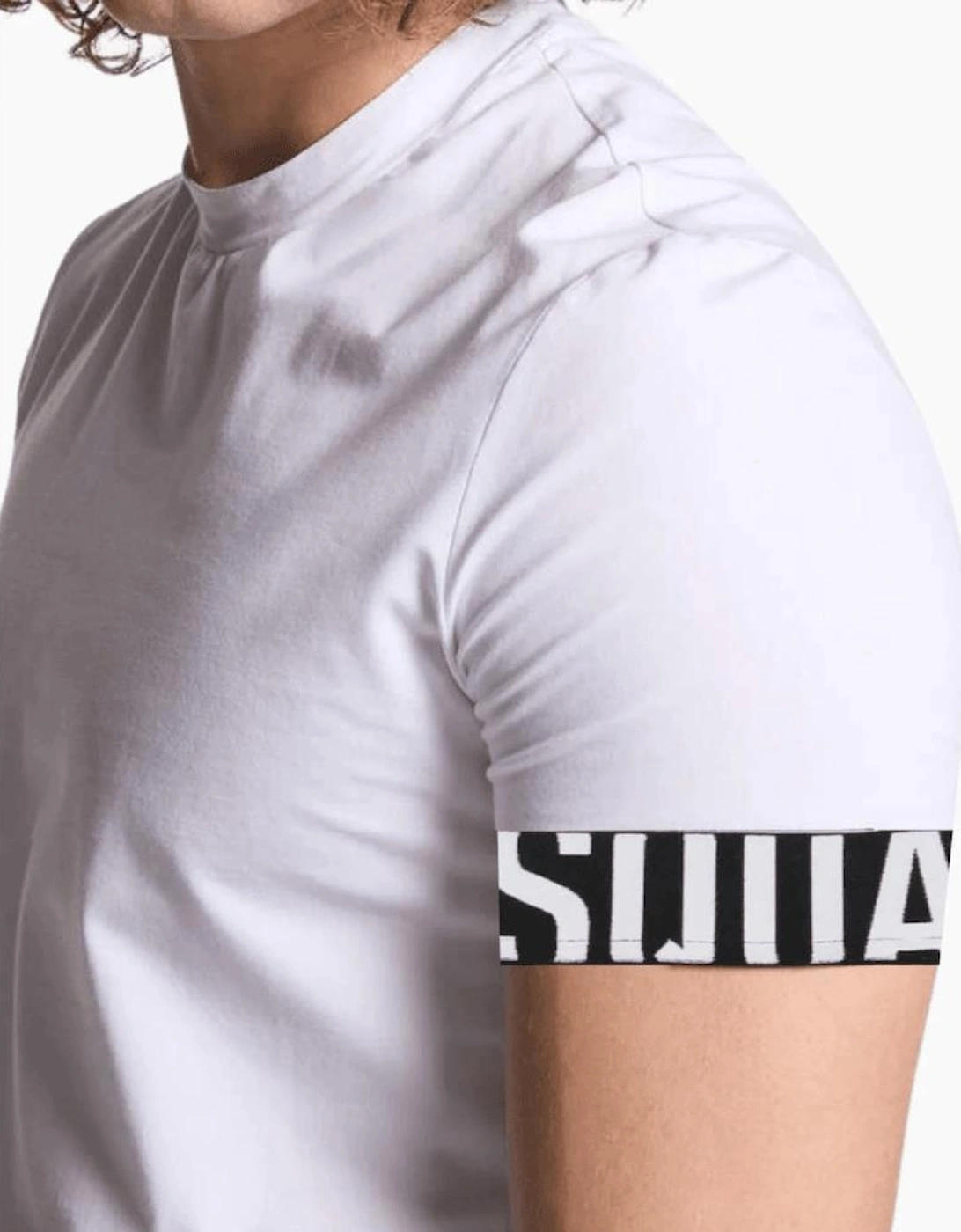 DSQ Tape Arm Band Logo White T-Shirt