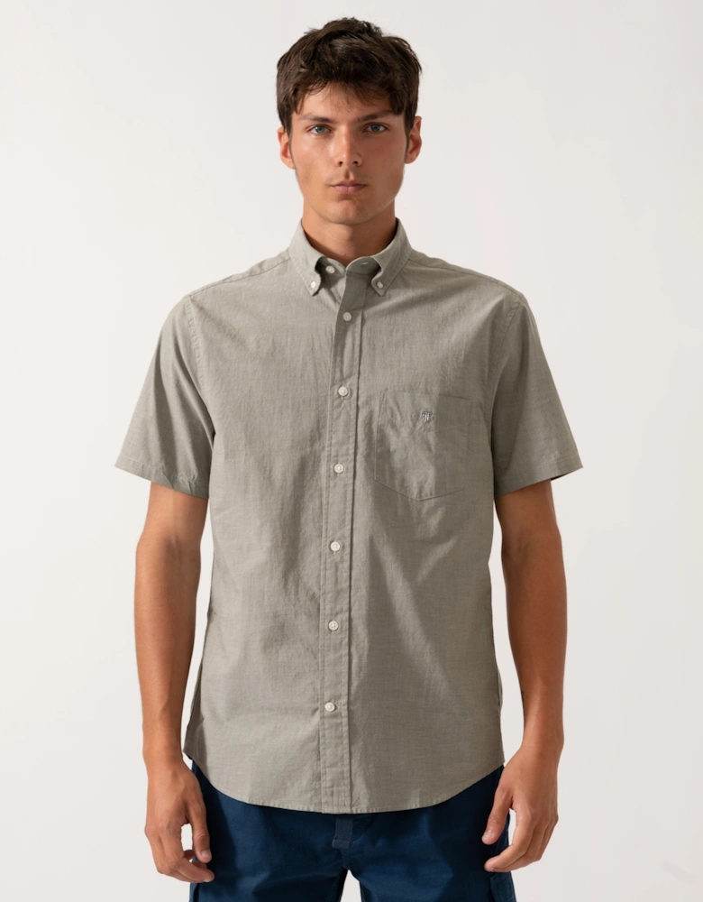 Mens Regular Fit Short Sleeve Poplin Shirt