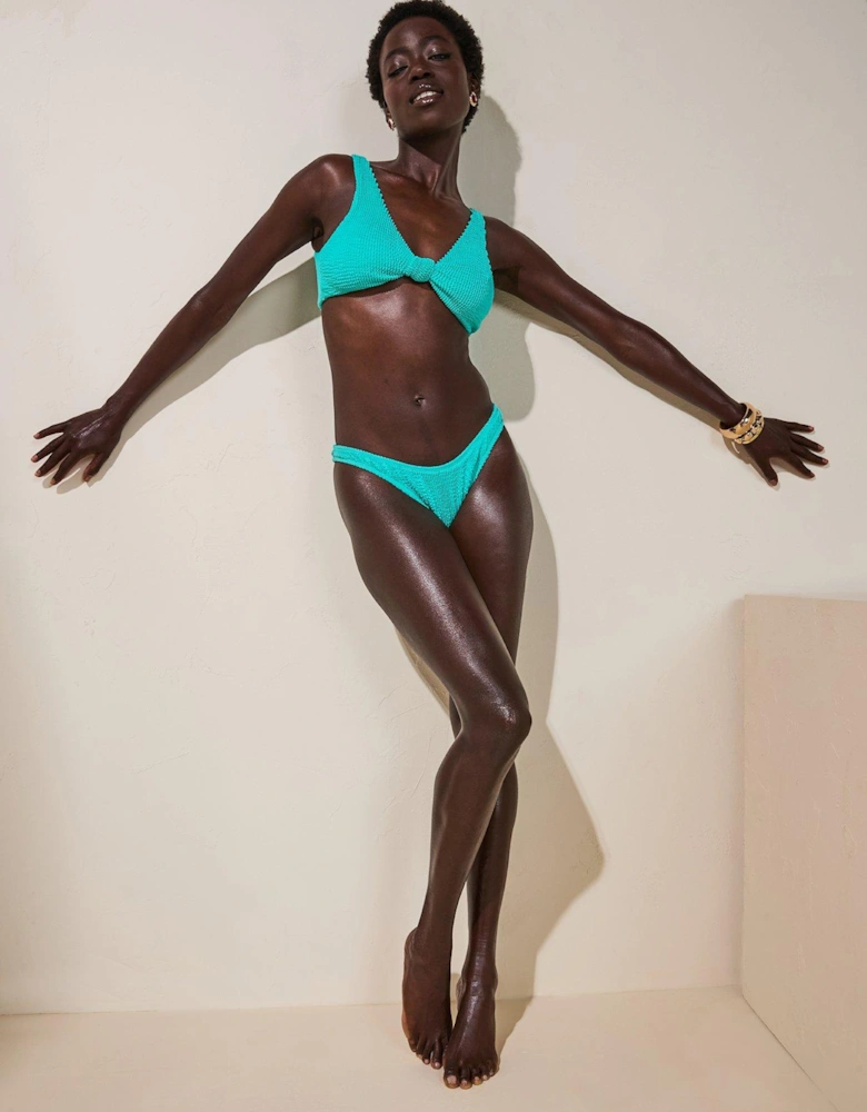 Scrunch Knot Bikini Top - Turquoise - Blue