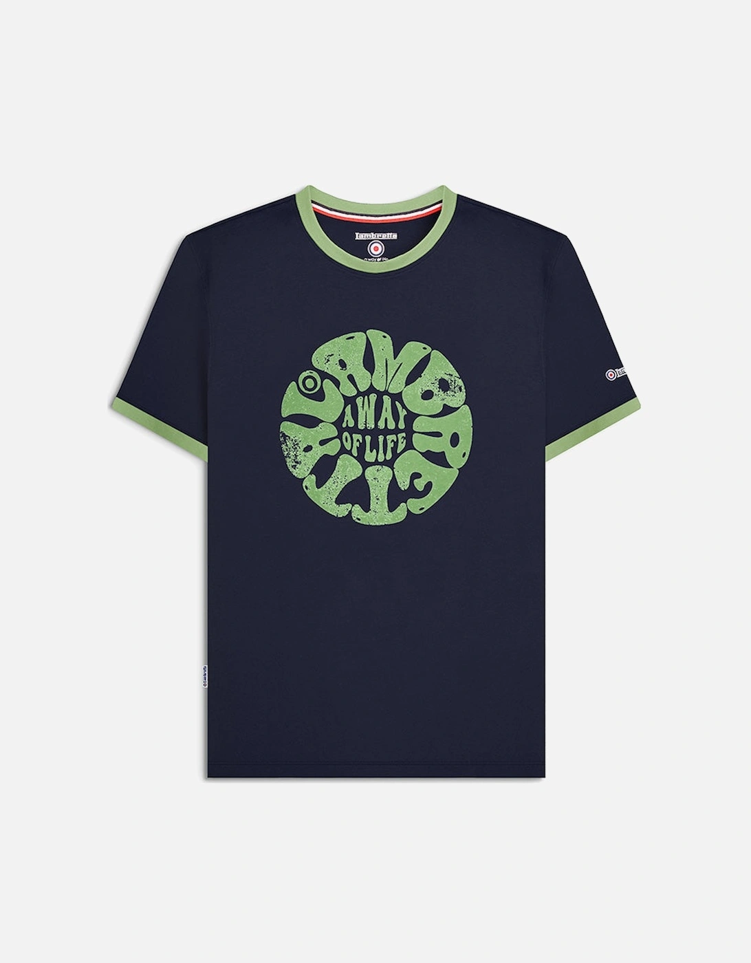 Mens Festival Ringer Crew Neck T-Shirt, 2 of 1