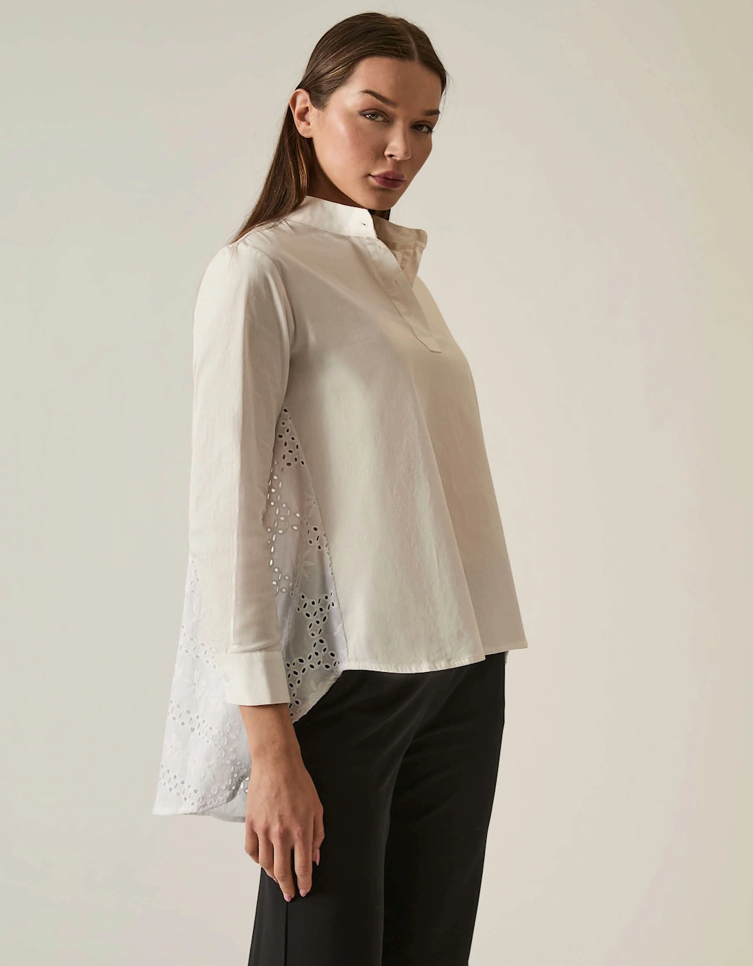 Lace Cotton White Shirt