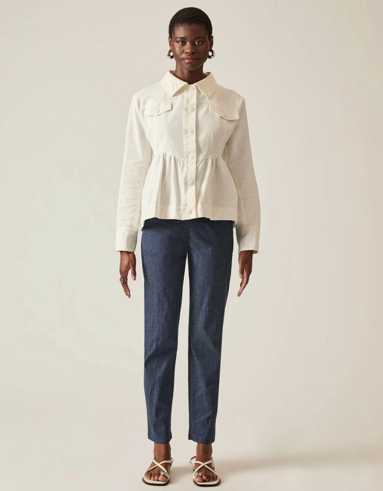 Peplum White Denim Jacket - VIP