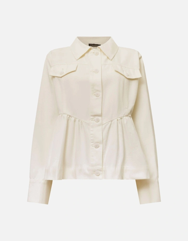 Peplum White Denim Jacket - VIP
