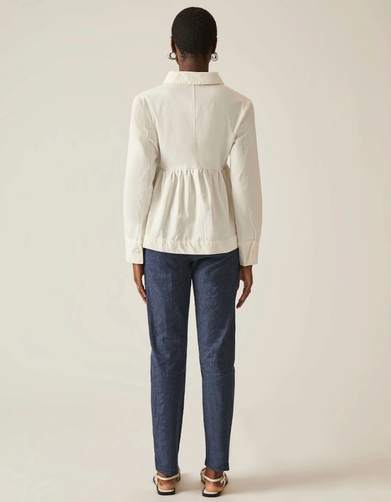 Peplum White Denim Jacket - VIP