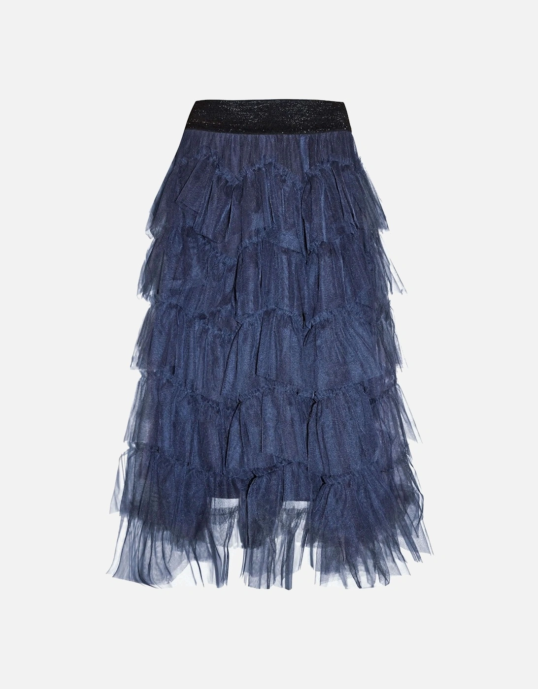 Organza Ruffle Navy Skirt