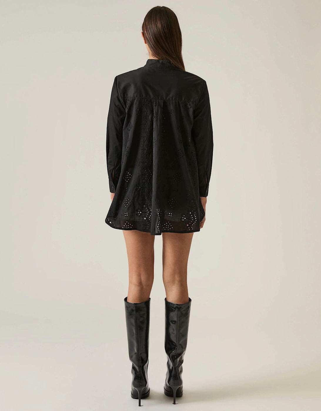Lace Cotton Black Shirt