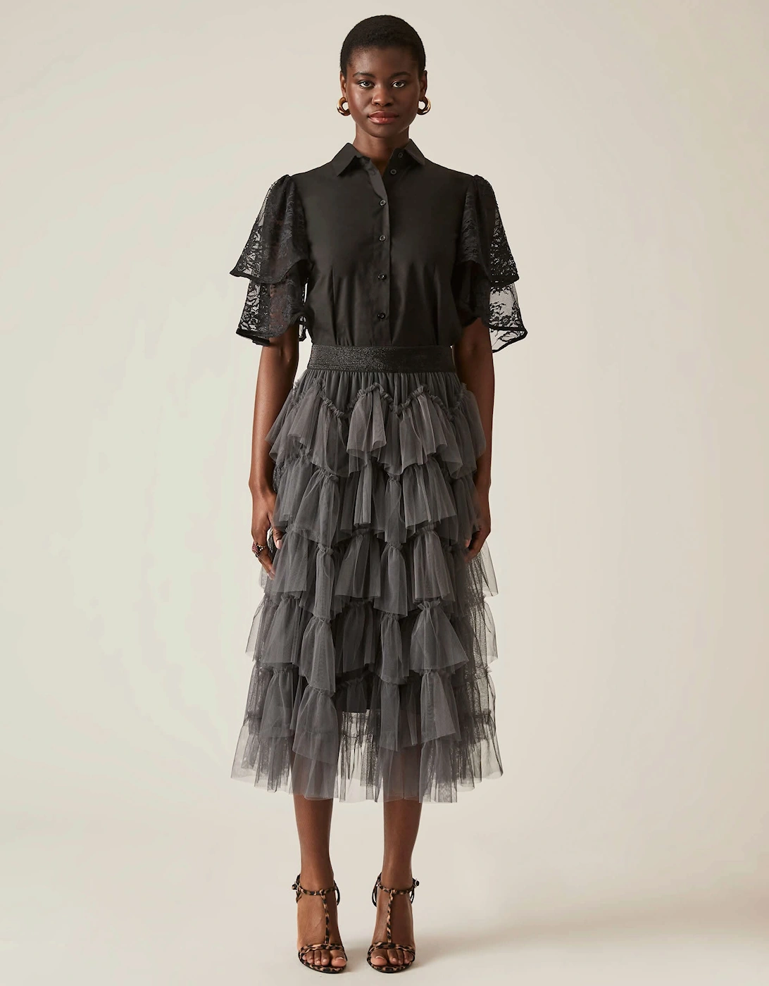 Organza Ruffle Grey Skirt - VIP, 7 of 6
