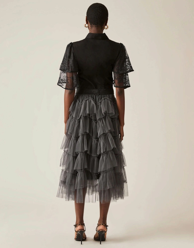 Organza Ruffle Grey Skirt - VIP