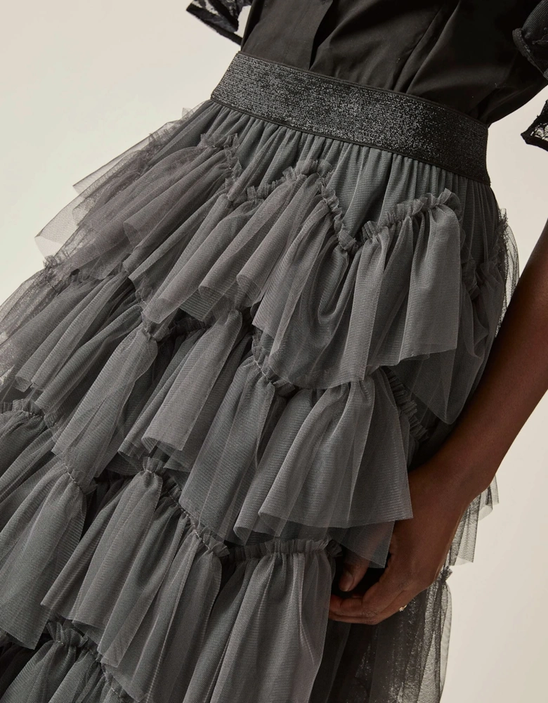Organza Ruffle Grey Skirt - VIP